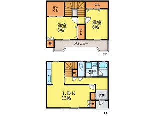 大松東 徒歩10分 1-2階の物件間取画像